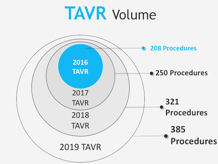 Transcatheter aortic valve replacement volume